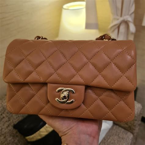 chanel 21p caramel mini rectangular|CHANEL 21P Brown Mini REVIEW Size Comparisons, New .